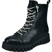 Bagatt Ben Damenschuhe Schaftstiefel mit Reißverschluss Schwarz Freizeit
