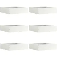vidaXL Raseneinfassung 6 Stk. 50 x 50 x 13 cm Stahl Weiß