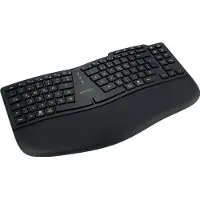 Kensington Tastatur Pro Fit Ergo KB675 EQ TKL, kabellos, wiederaufladbarer Akku, QWERTZ, für bis zu 3 Endgeräte, Handballenauflage, PCR, schwarz