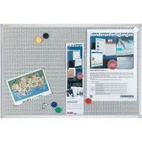 Franken Pinnwandtafel Pin'n'Mag X-tra!Line, Textil + Metallgitter, Aluminiumrahmen, 600 x 450 mm, PM3612