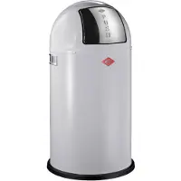 Wesco Abfallsammler 175831-76 PUSHBOY in COOL GREY mit 50 Liter Volumen und Klappdeckel / Abfalleimer / Mülleimer