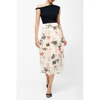 French Connection Candice Satin Ggt Overlay Skir Cream/scarlet Red Mu Größe: 18 | Midiröcke Outlet | Damen | Rot