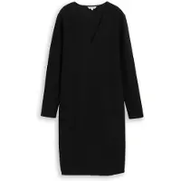 Tom Tailor Damen Kleid mit Glitzer-Effekt, schwarz, Uni, Gr. 36