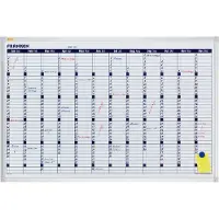 Franken Kalender X-tra!Line VO-12, Jahresübersicht, magnethaftend, Ablageschale, B 900 x H 600 mm, Stahl & Aluminium, weiß