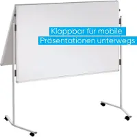 Franken Moderationstafel ECO, 1200 x 750/1500 mm, klappbar, beidseitig, mit Rollen, weiß/Karton