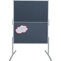 Franken Moderationstafel PRO, klappbar, beidseitig verwendbar, B 1200 x H 1500 mm, Filz, grau, MT880312