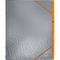 Leitz Ordnungsmappe Urban Chic, DIN A4, PP, 6 Fächer, grau Duo-Optik, mit Musterprägung, mit 3 Schut