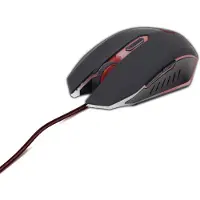 Gembird MUSG-001-R, Beidhändig, USB Typ-A, 2400 DPI, Schwarz, Rot