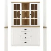Furn.Design Buffetschrank "Seyne" in weiß Pinie und Eiche hell Landhaus Buffet 130 x 198 cm