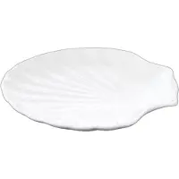 Wilmax Fischplate 25.5 cm aus Porzellan, Weiß, 4er Set