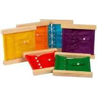 Bigjigs Holz Verschluss- und Knopfrähmen - Montessori Spielzeug