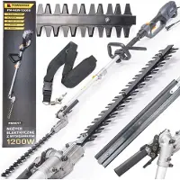 Powermat Lange Elektro Heckenschere 1200W 40 cm Teleskop Strauchschere Heckenschnitt Elektrische Stabheckenschere Gartenschere Heckentrimmer