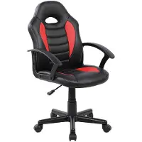 Rocada Ergoline 912-2, Gepolsterter, ausgestopfter Sitz, Gepolsterte Rückenlehne, Schwarz, Rot, Schwarz, Rot, Kunstleder, Technopolymer, Kunstleder, Technopolymer