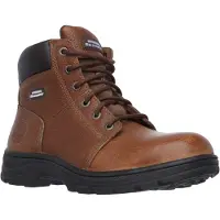 SKECHERS Herren Workshire Kampfstiefel, Black Embossed Leather, 46 EU