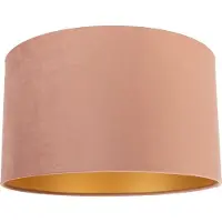 QAZQA Samt Lampenschirm Rosa 35/35/20 mit goldener Innenseite