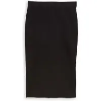 Tom Tailor Damen Midi-Rock mit Schlitz, schwarz, Uni, Gr. 40