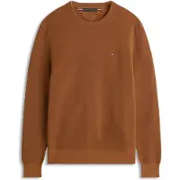 Tommy Hilfiger Rundhalspullover "ESSENTIAL STRUCTURE CREW NECK mit Struktur und Label" unifarben, casual, regular fit, Baumwolle, Rundhals
