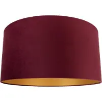 QAZQA Samt Lampenschirm Rot 50/50/25 mit goldener Innenseite