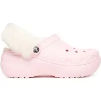 Crocs Pantoletten Classic Platform Fuzz Lined Clog 212854 Rosa