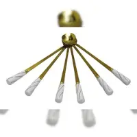 COFI 6x Stück Latte Macchiato Capuccino Löffel Set Edelstahl Rund Espressolöffel Modern Dessert Löffel, gold