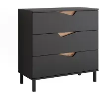 Vicco Kommode Marelle Anthrazit/Artisan 80 x 81.2 cm mit 3 Schubladen, Model 57842
