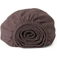 Yumeko Spannbettlaken Perkal Baumwolle 140x200 Braun - Eco, Bio & Fairtrade