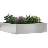 vidaXL Raseneinfassung Silber 50 x 50 x 13 cm Edelstahl