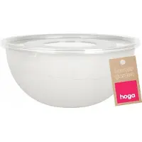 Höga Küchenschüssel mit Deckel, Kunststoff, Weiß, 3L