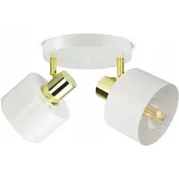 Luxolar LED Deckenleuchte 2 flammig Weiß Gold E27 60 W - Deckenlampe für Wohnzimmer, Küchen - Klassisches Design