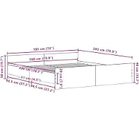 vidaXL Bettgestell ohne Matratze Schwarze Eiche 180x200 cm Holzwerkstoff
