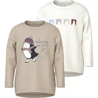 Name it Blusen - 2er-Pack - NmfVix - Cloud Tänzer/Zement Penguin - - 3 Jahre (98) - Blusen
