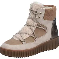 Rieker Damen Schnürstiefel Stiefelette gefüttert beige braun 39