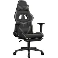 vidaXL Gaming-Stuhl Schwarz und Grau Kunstleder