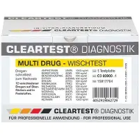Cleartest Multi Drug Drogen Schnelltest Wischtest, Nachweis von 12 auf Oberflächen 1 St Kombipackung