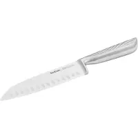 Tefal Santokumesser "Precision", silber (edelstahl), Klingenlänge 16,5cm, Edelstahl, Kochmesser, Santokumesser, 16,5 cm, 22-Klingenwinkel, Eishärtungstechnologie, Wellenmuster
