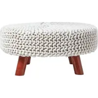 Homescapes STRICK-HOCKER natur, rund 62/62/30 cm