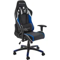 X Rocker Agility Compact eSports Gaming Bürostuhl für Teenager, Gaming-Sessel, 100 kg, Gepolsterter, ausgestopfter Sitz, Vernetzte Rückenlehne, Schwarz, Schwarz, Blau