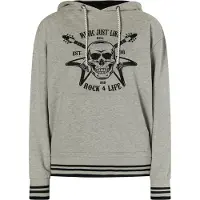 MyMo ROCKS Kapuzenpullover Damen grau melange