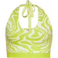Mymo Crop-Top Damen WOLLWEISS LIMETTE