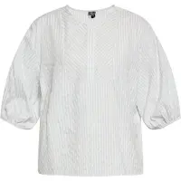 Dreimaster Bluse Damen hellblaues Wollweiß