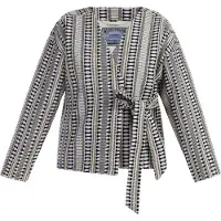Dreimaster Wickeljacke Damen Dunkelmarine Wollweiss