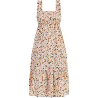 Mymo Midikleid Damen Creme Mehrfarbig