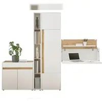 Furn.Design Aktenschrank Set 4-teilig weiß matt, Eiche Wotan 250 cm, Büromöbel mit Sekretär | Gr.: onesize