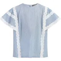 Dreimaster Blusenshirt Mädchen Hellblaue Dünne Streifen
