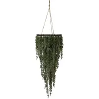 Creativ Green Winterliche Kunstpflanze "Weihnachtsdeko" Hängezweige mit Metallring Ø 41 cm, Rebenkranz und Aufhängung