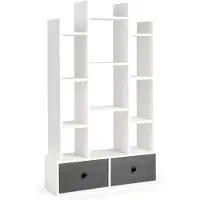 Coast 12-stöckiges Bücherregal mit offenem Rücken und Schublade 81 x 24 x 132 cm weiß