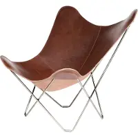 Cuero Design - Pampa Mariposa Butterfly Chair, Chocolate/chrom