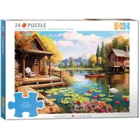 Eurographics Puzzle Connecting Pieces: Hü tte am See 24 Puppen