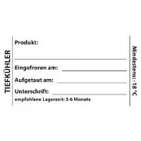 Labellord Etiketten weiss Tiefkühler