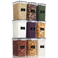 Sensahome Vorratsdosen – 1,6 Liter – 9er-Set – Luft- und wasserdicht – Transparent – BPA-frei – Stapelbar – Spülmaschinenfest